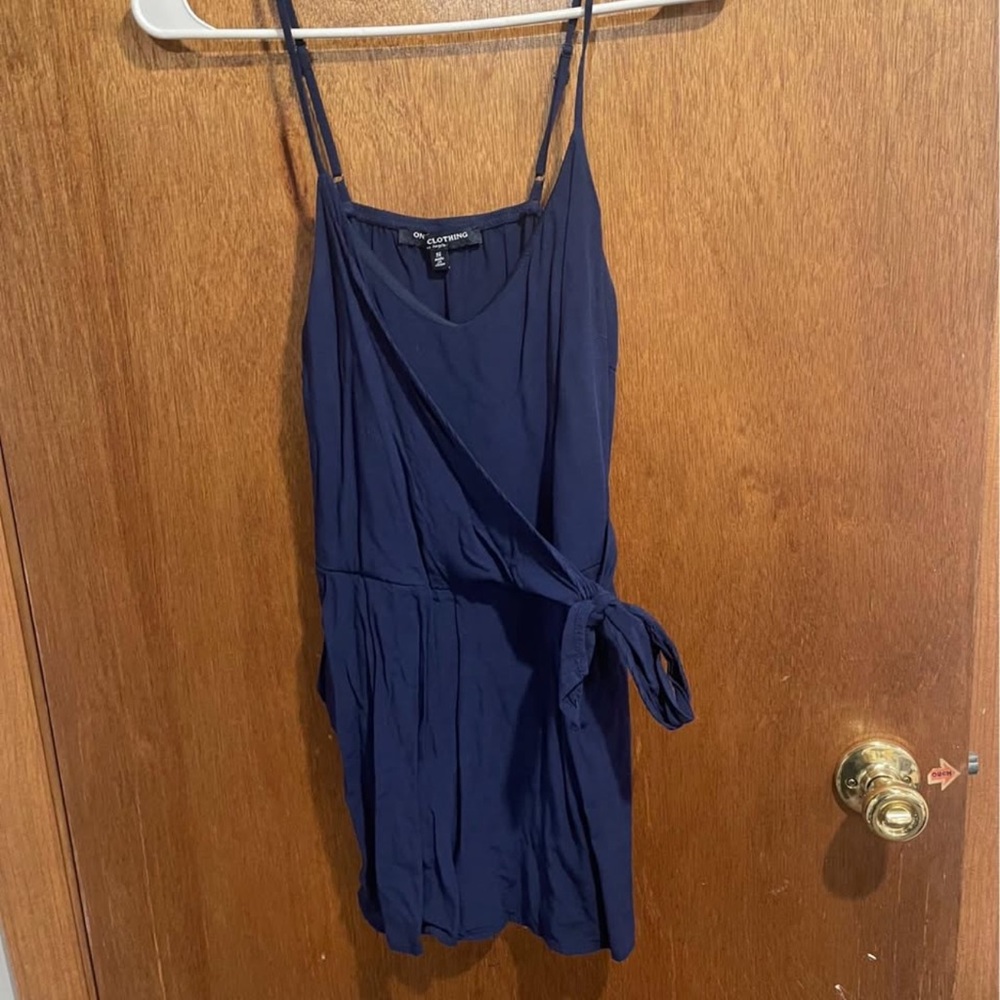 Navy Blue Wrap Romper